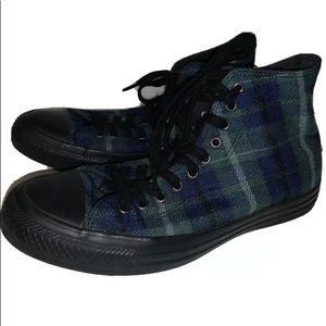 Converse High Top Sneakers - Green Plaid Flannel